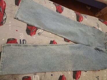 qaqa şalvarları: Klassik açıq mavi rəngdə denim cins şalvar - Kəsim: düz/relaxed fit — 4