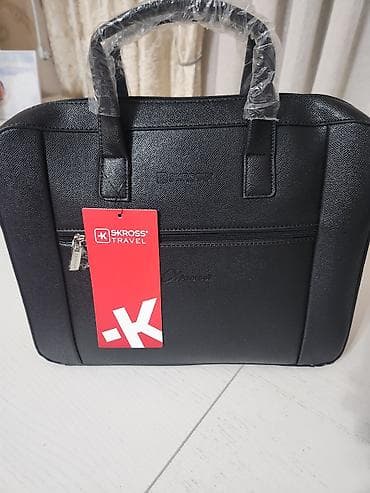 SKROSS Travel brendli şık iş çantası - Rəng: qara - Material