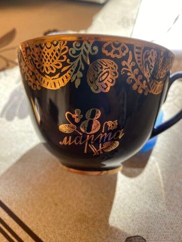 fincan üzərində çap: Çay dəsti, rəng - Göy — 2