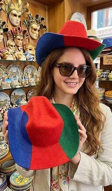 Azərbaycan "Trikolor" Kovboy Papağı Milli bayrağın rənglərində