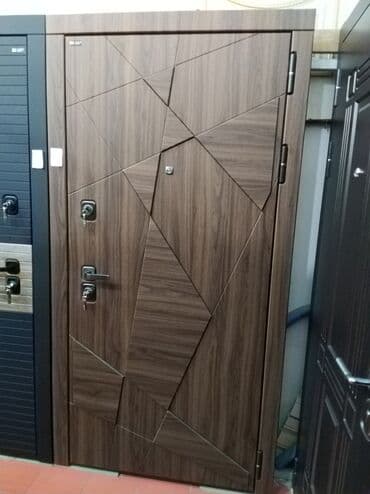 çöl qapılar: Taxta örtüklü, müasir dizaynlı, iki kilidli qapı. Ev və ya ofis üçün — 1