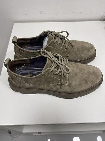 Туфли: Kişi ayaqqabısı – süet/velür üst material, zeytun-boz (taupe) rəng. - — 4