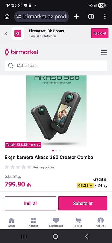 Akaso 360 Creator Combo – 360 dərəcə ekşn kamera acilib 1defe