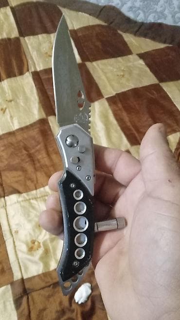 qara sekiller: Təsvir: - Qatlanan ov bıçağı - Metal konstruksiya: paslanmayan polad — 5