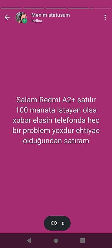 Redmi A2+ satılır. - Model: Xiaomi Redmi A2+ - Əsas xüsusiyyətlər