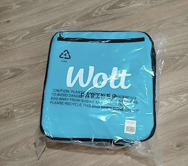 termo canta wolt: Wolt termo çatdırılma çantası - Rəng: açıq mavi, qara haşiyəli - — 1