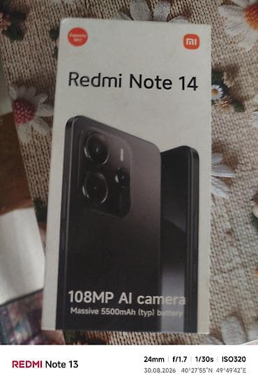 ipad 14: Redmi Note 14, 256 GB, rəng - Qara, Barmaq izi — 1