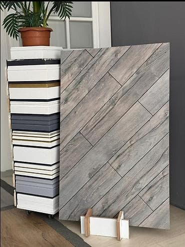 hesenoglu laminat: Taxta fakturalı keramika/porşelen kafel panel - İsti boz tonlarda — 1