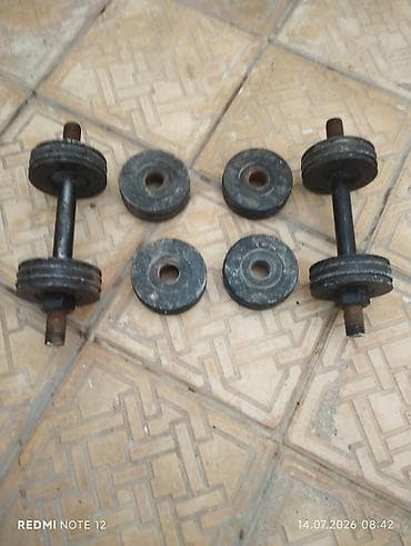 Tənzimlənən dəstək qantel dəsti - 2 ədəd metal qantel ştanğı (qısa — 2