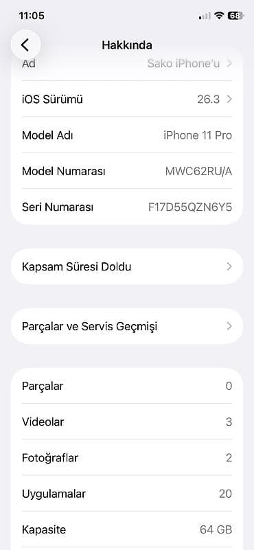 telefon a71: IPhone 11 Pro, 64 GB, Midnight, Zəmanət — 6