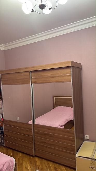 BELLONA Sürgülü Şkaf – güzgülü, çox bölməli - Material: ağac