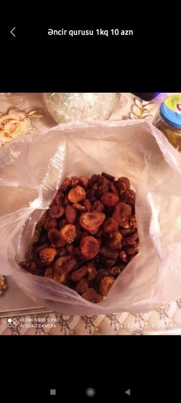 Məhsul: Əncir qurusu Təsvir: - Təbii qurudulmuş əncir dənələri -