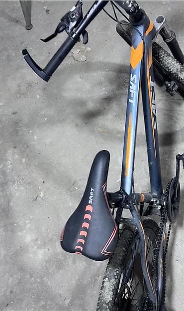 bike: SAFT dağ velosipedi - Güclü alüminium tipli çərçivə, boz-portağal — 7