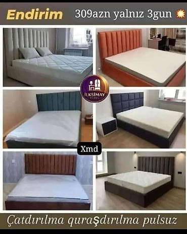 mebel dəsti: Yataq dəsti – “İlksimay Mebel” - Ölçü: 200x160 sm - Yumşaq başlıq və — 1