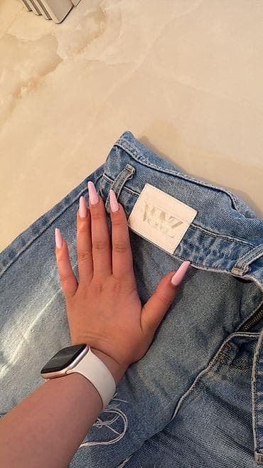 zara rsd: Zara markalı qadın cins şalvar - Model: Açıq-mavi, “mom/straight” — 2