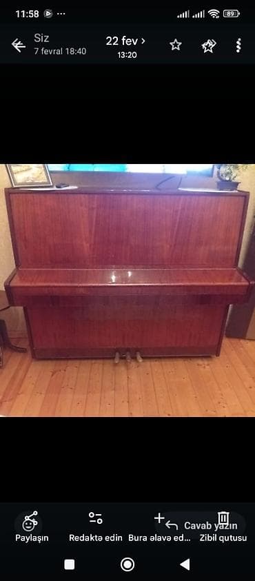 akustik piano: Upright pianino - Klassik vertikal (upright) model - Korpus: cilalı — 1