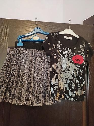 Qız uşaqları üçün geyim dəsti və ziyafət paltarı - Dəst 1: Qısaqol — 1