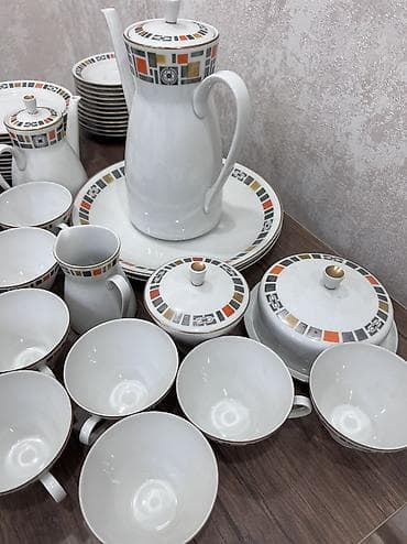 çaynı servis: Çay dəsti, rəng - Ağ, Farfor, 12 nəfərlik, Almaniya — 3