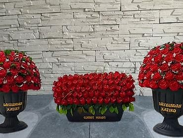 dekorativ sam agaclari: Məhsul: Süni gül kompozisiyaları (qəbirüstü və xatirə gülləri) — 4