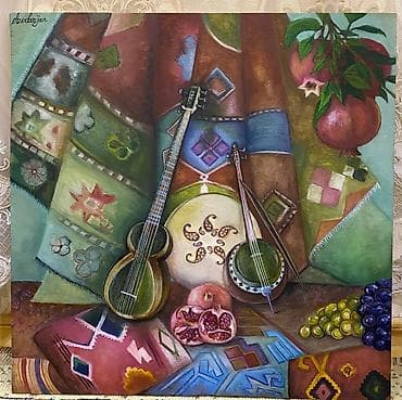 Rəsm əsəri – “Azərbaycan” mövzulu natura-mort - Texnika: yağlı boya -