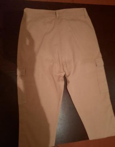 şalvar: Bej rəngli qadın kargo şalvarı -Ölçü: 40 - Model: kargo üslubunda, düz — 2