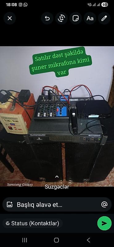 elektrik sobalari: Səsgücləndirici sistem dəst şəklində. Dəstə daxildir: - EV — 2