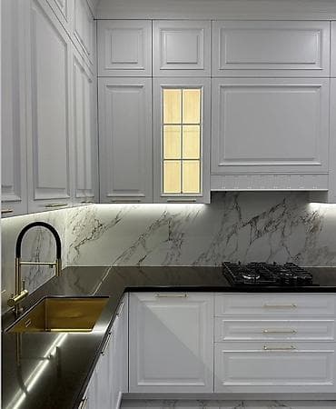 metbex stullari: Klassik üslubda L formalı mətbəx mebeli və quraşdırma - Üst — 2