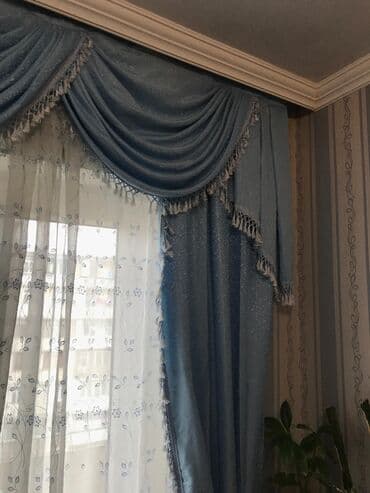 işlənmiş pərdə: İşlənmiş, Pərdə, rəng - Göy — 6