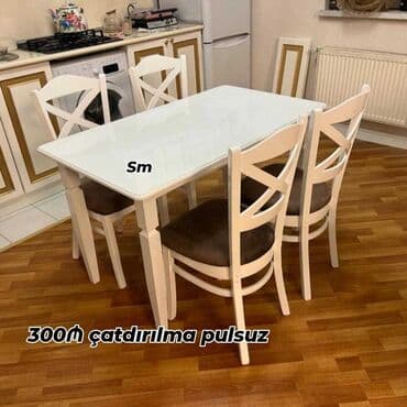 Sifarişlə çarpayılar: Mətbəx üçün, Yeni, Açılmayan, Dördbucaq masa, 4 stul