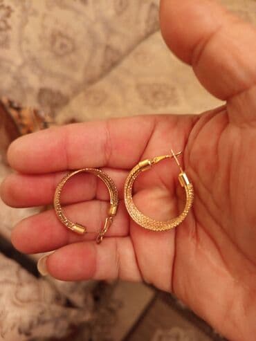 qadın üçün fiantlı sırğalar: Sırğa, Sarı qızıl — 1