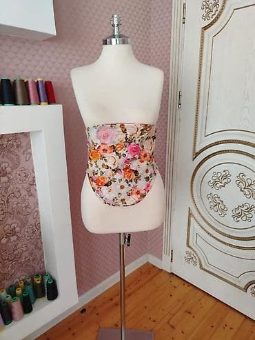 Tibbi məhsullar: Korset top kolleksiyası - Model 1: Denim korset top - Mavi cins — 3
