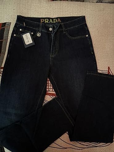 Prada kişi cins şalvarı - Model: tünd mavi (indigo) denim, klassik 5