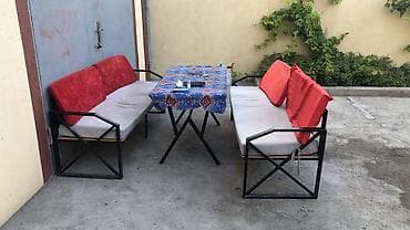 Metall karkaslı bağ-mebel dəsti və salon divan dəsti - Açıq hava üçün