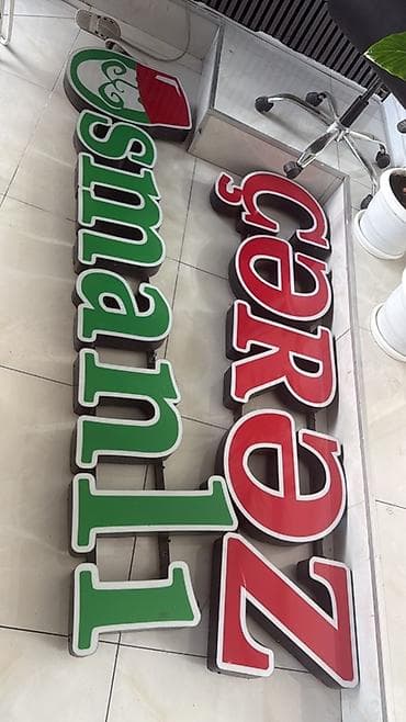Osmanlı Çərəz işıqlandırılan həcimli hərflər və loqo komplekti - — 1