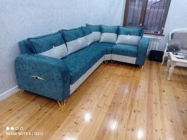 Divan və masa dəstləri: Künc divan, Yeni, Açılmayan, Bazasız, Vеlur parça, Pulsuz çatdırılma — 1