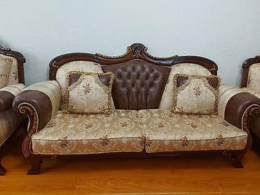 Divan və kreslo dəstləri: İşlənmiş, Klassik divan, 2 kreslo, Divan, Bazasız, Açılmayan — 5