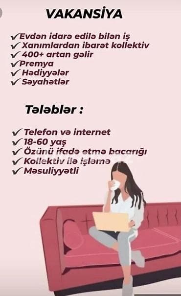 İş: SMM menecer tələb olunur, İstənilən yaş, Təcrübəsiz — 1