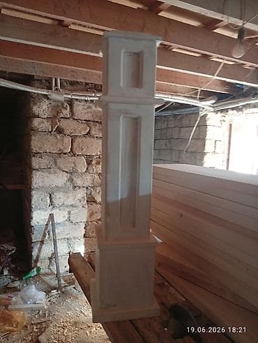 Ağ rəngdə taxta dekorativ sütun/balustrada dayağı - Material — 1