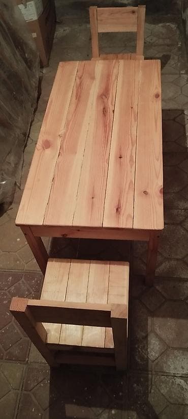 Mətbəx üçün, Açılmayan, Dördbucaq masa, 2 stul