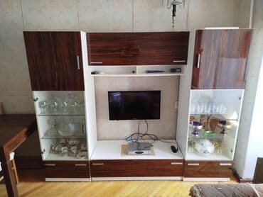 am şekili: İşlənmiş, Düz TV altlığı, Polkalı, Şüşəli — 2