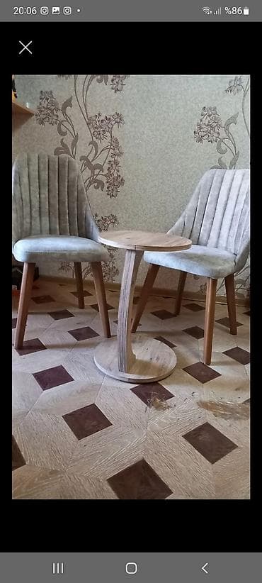 Mətbəx üçün, Açılmayan, Yumru masa, 2 stul