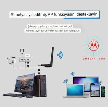 wifi modem adapter: 📌Tam yeni və tam orginal Wi-Fi modul. 🔴İş prinsipinin adı: Wireless — 5