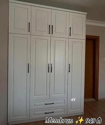 mini dolab: 6 qapı, Siyirməli, Ağ, Digər material, Açılan, Düz dolab — 1