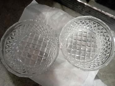 acar destdi: Kristal şirniyyat qabları – 2 ədəd dəst - Material: şəffaf kristal — 1