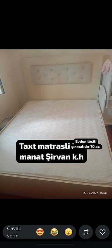 divan ustu ortuk: Taxt matrasla birlikdə - Rəng: açıq krem/boz tonlarında - Başlıq — 1