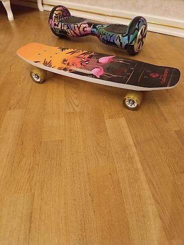 skateboard satisi: Flamingo naxışlı kruizer skeytbord - Ölçü: Kompakt kruizer tipli — 2