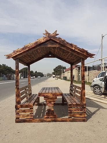 metbex ucun asma tavanlar: Dördbucaq masa, 6 stul, Açılmayan, Skameykalar ilə, Taxta — 2