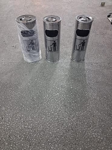 Tullantı qabları: Paslanmayan poladdan külqabılı zibil qabı - Material: cilalanmış — 1