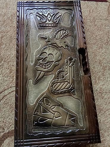 idman mallari kreditle: Oyma naxışlı taxta nərd dəsti - Material: Bərk taxta (parlaq lak — 1