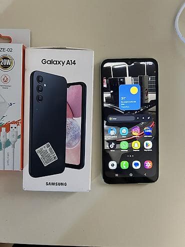 Samsung Galaxy A14, 128 GB, rəng - Yaşıl, Barmaq izi, Face ID